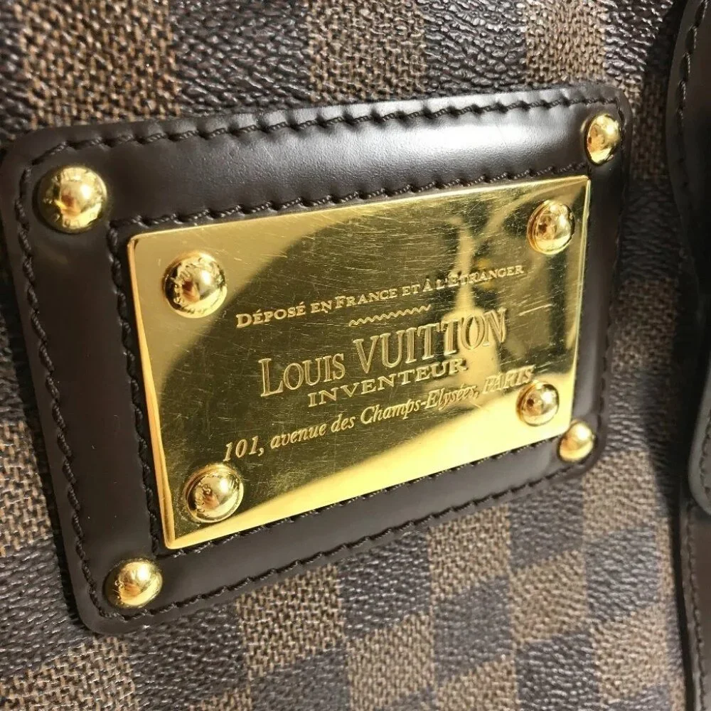LOUIS VUITTON N52000 Damier Berkeley Bag Hand Bag Damier Canvas Ebene Brown - Picture 9 of 16